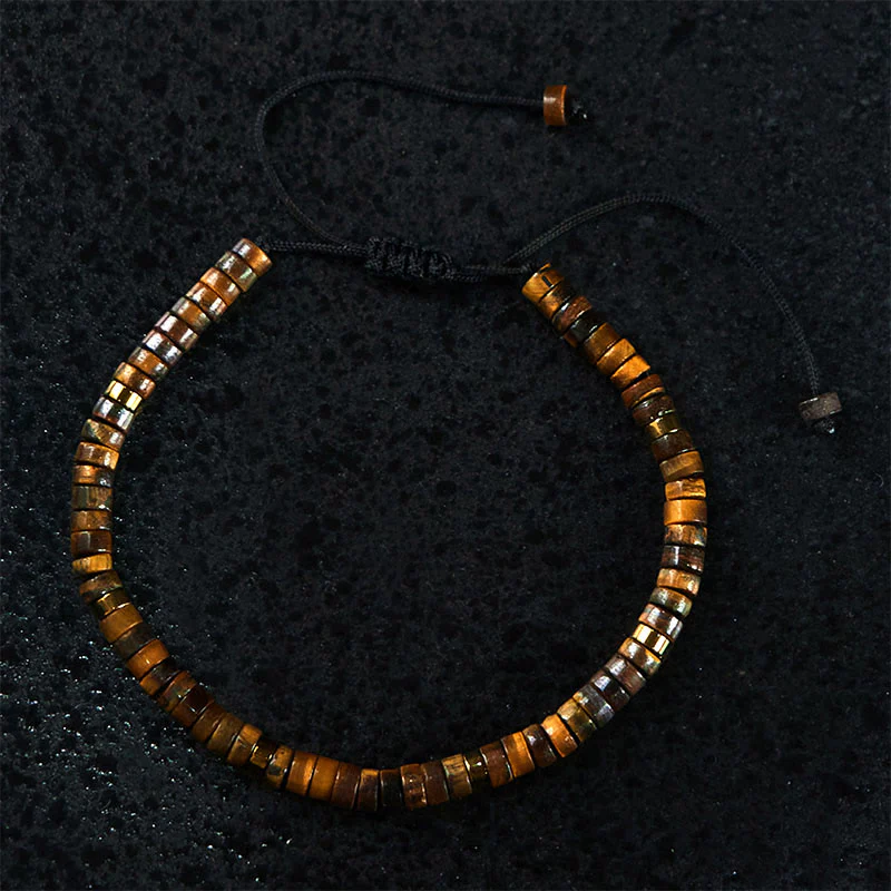 Tiger Eye Courage Bracelet with 4x2mm Spacer Beads Protection - Image 2