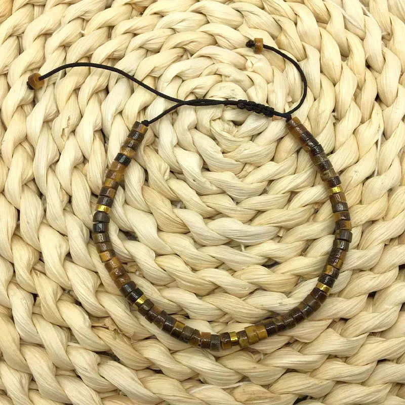 Tiger Eye Courage Bracelet with 4x2mm Spacer Beads Protection - Image 3