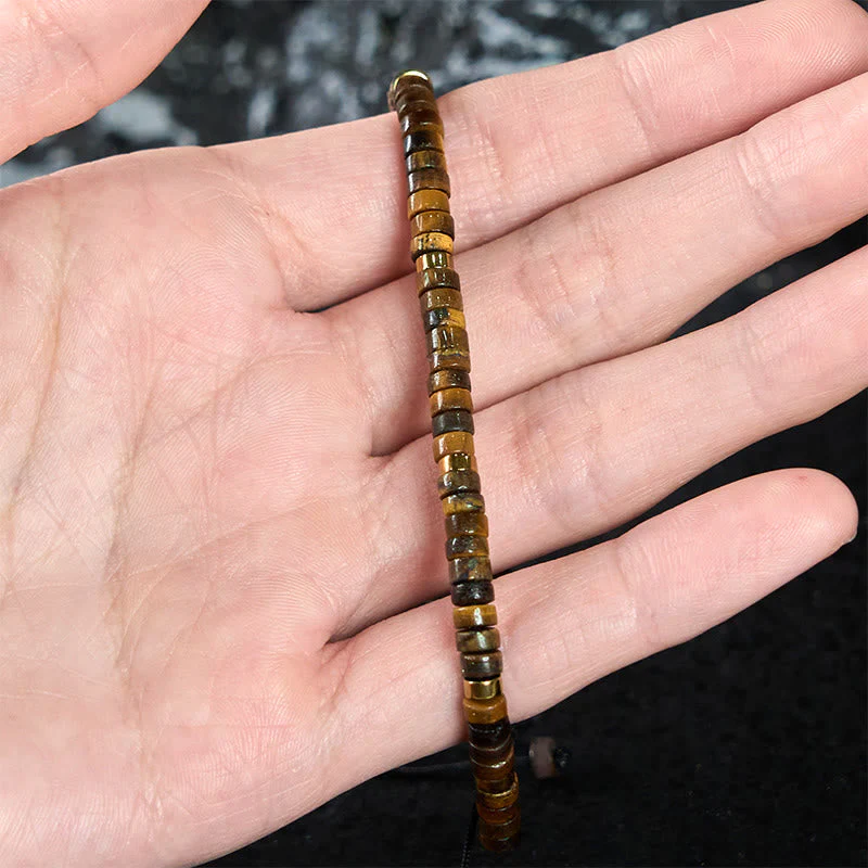 Tiger Eye Courage Bracelet with 4x2mm Spacer Beads Protection - Image 4