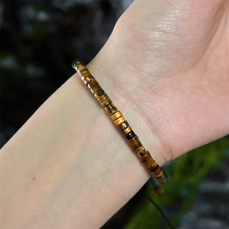 Tiger Eye Courage Bracelet with 4x2mm Spacer Beads Protection - Image 5