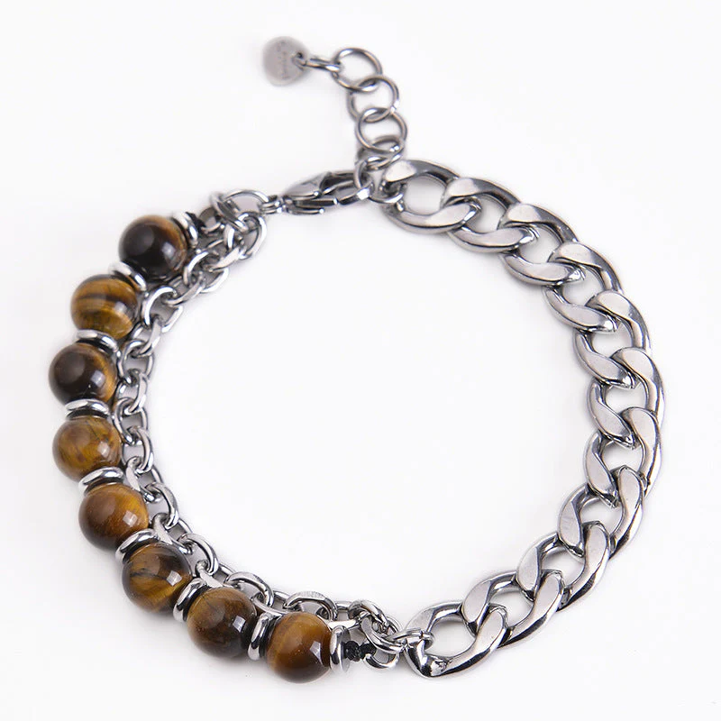8mm Tiger Eye Picasso Jasper Energy Bracelet - Image 4