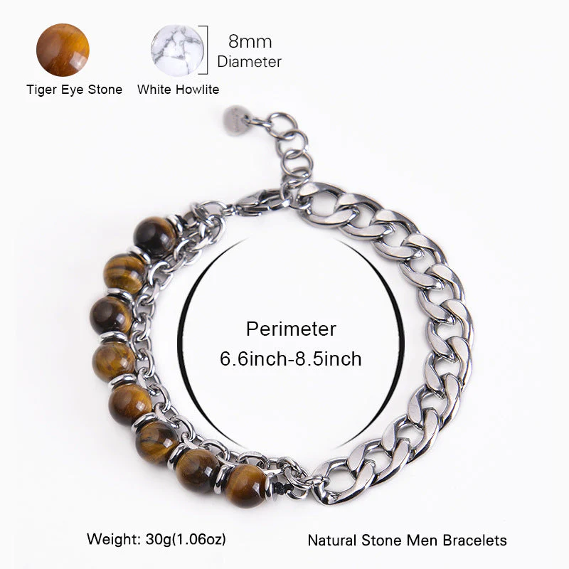 8mm Tiger Eye Picasso Jasper Energy Bracelet - Image 6