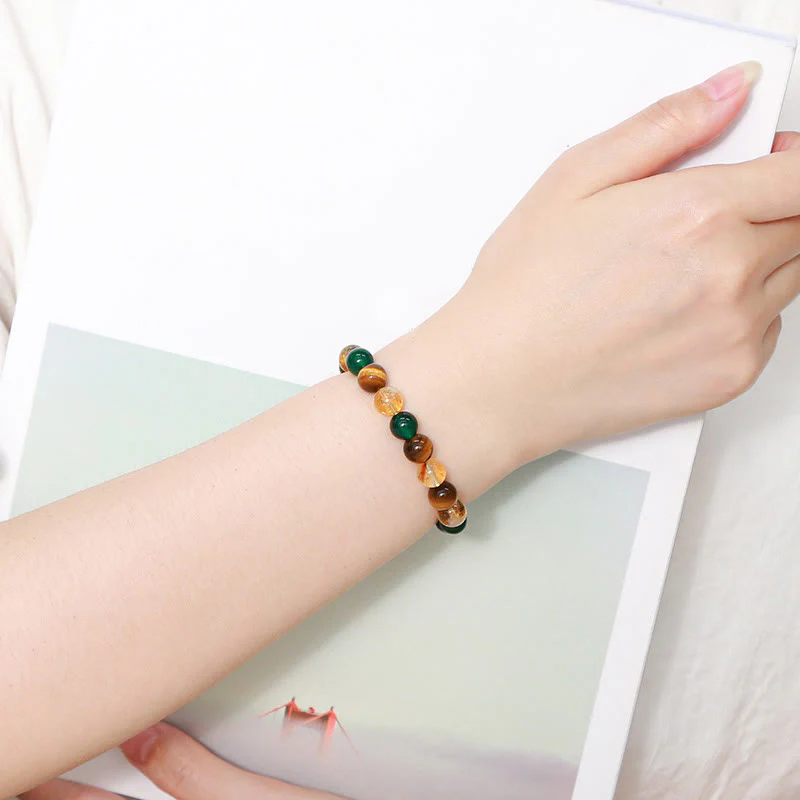 8mm Tiger Eye Green Agate Citrine Protection Bracelet - Image 10