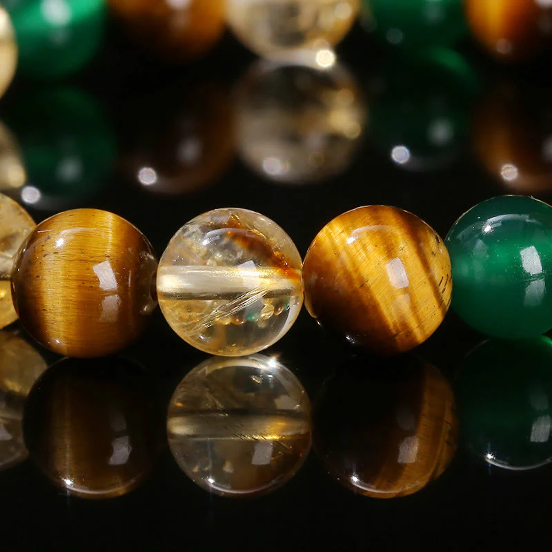 8mm Tiger Eye Green Agate Citrine Protection Bracelet - Image 11