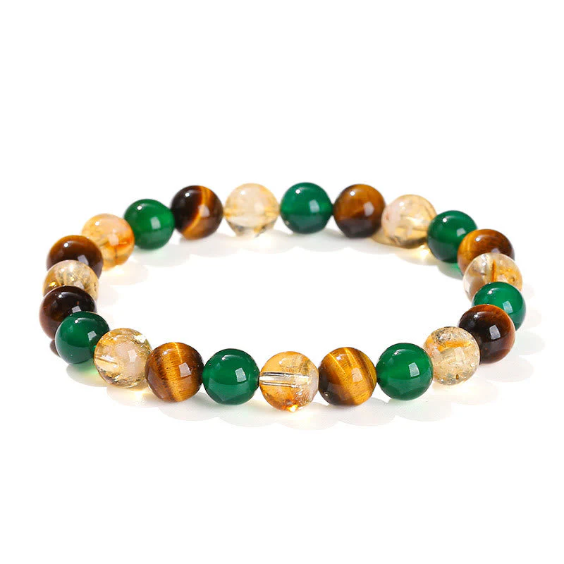 8mm Tiger Eye Green Agate Citrine Protection Bracelet - Image 14