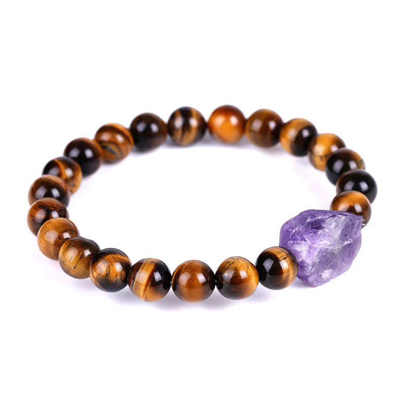 8mm Tiger Eye Amethyst Balance Bracelet - Image 2