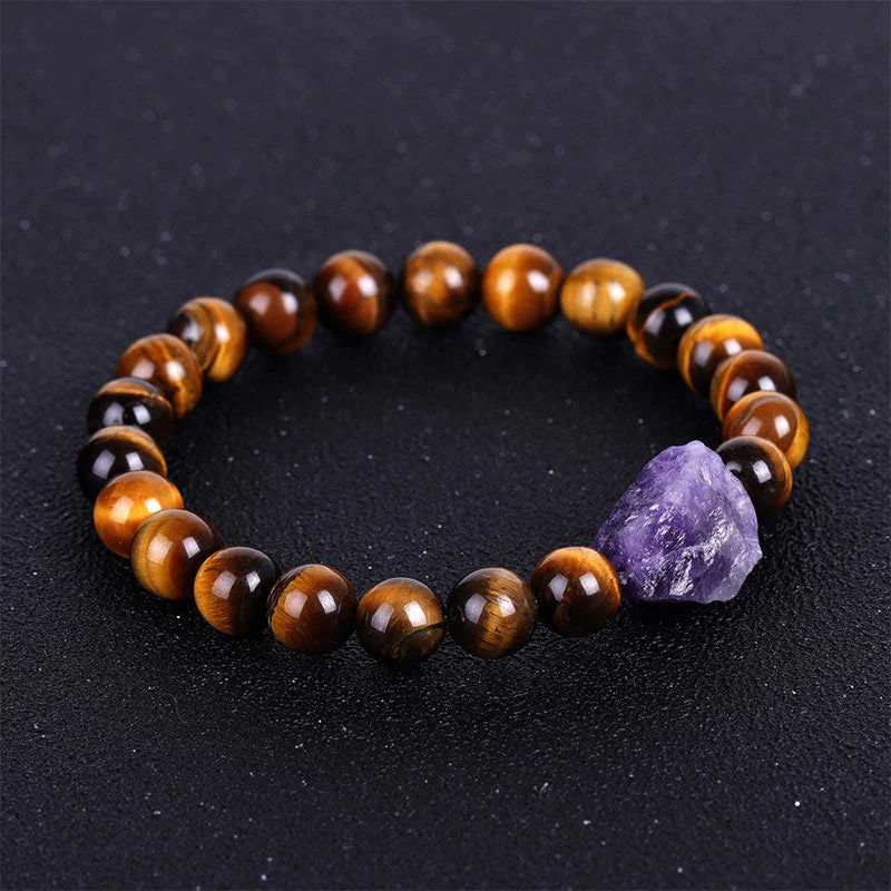 8mm Tiger Eye Amethyst Balance Bracelet - Image 3