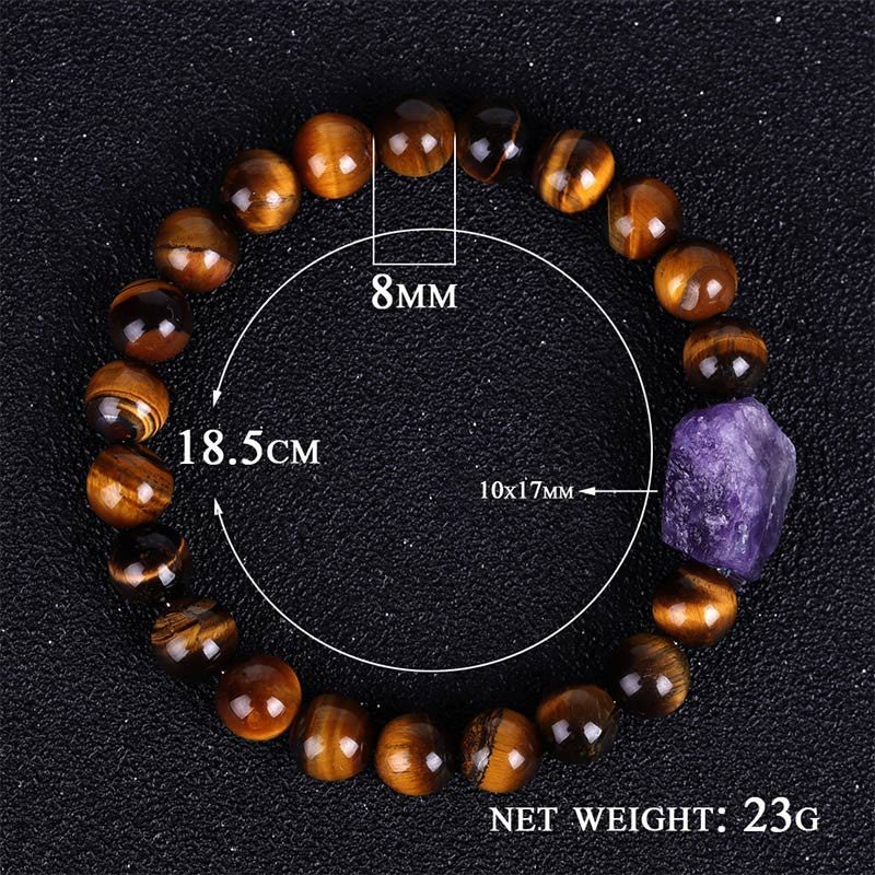 8mm Tiger Eye Amethyst Balance Bracelet - Image 4