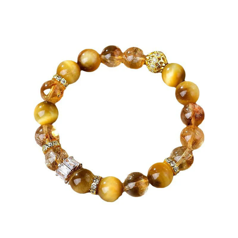 10mm Tiger Eye Citrine Bracelet for Women Strength & Courage - Image 5