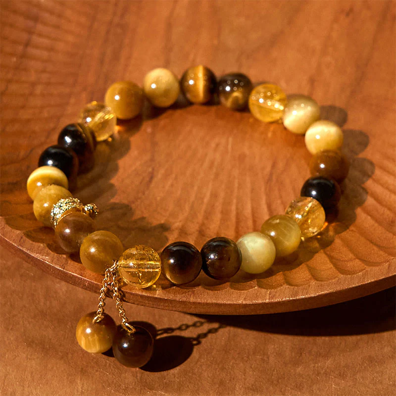 8mm Tiger Eye Citrine Protection Bracelet for Year of the Snake - Image 3