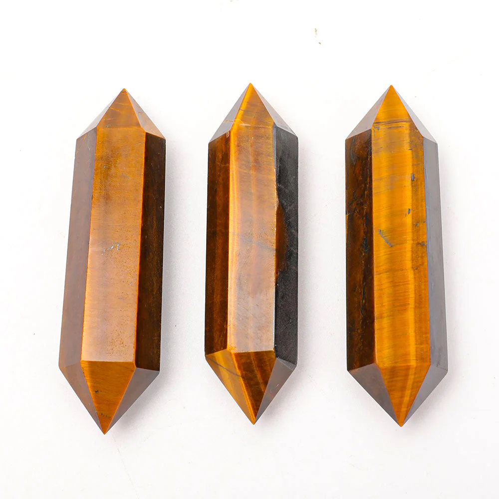 Set of 3 Tiger Eye Double-Terminated Crystal Points 3.62in - Image 2