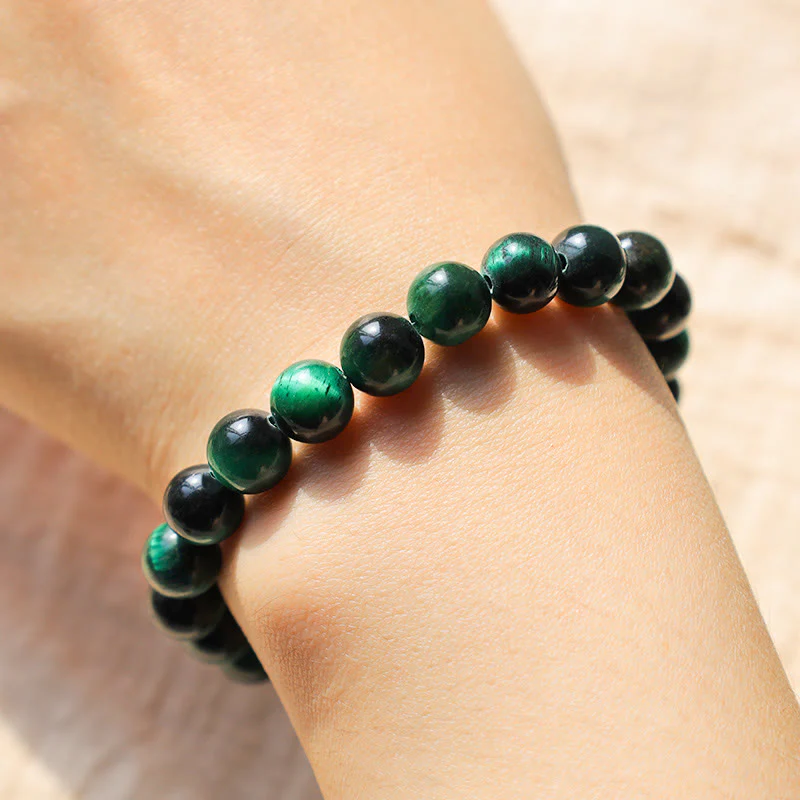 8mm Green Tiger Eye Growth Healing Bracelet - Image 10