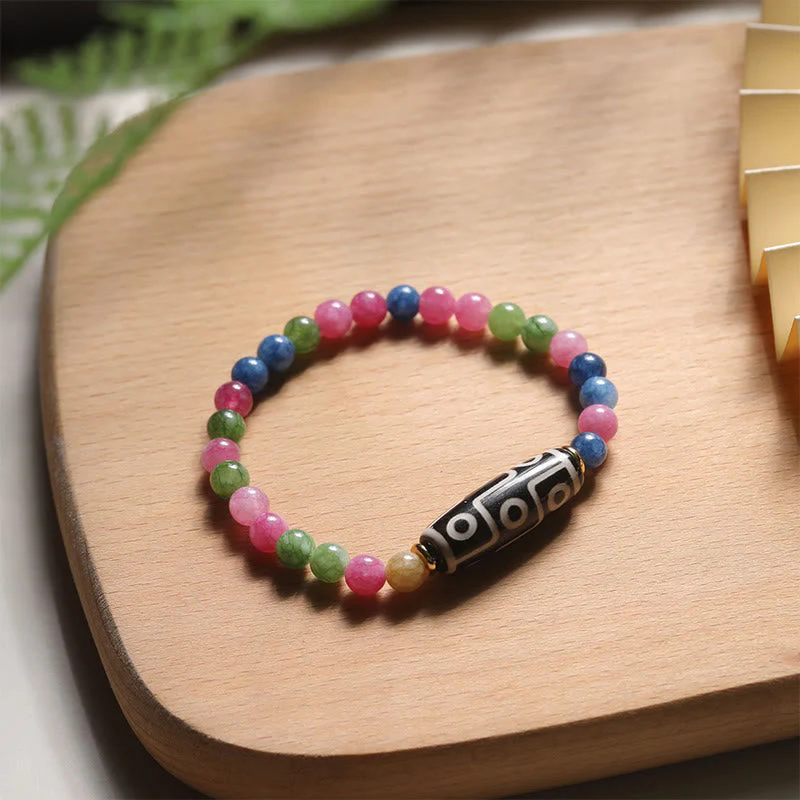 Tiger Eye Protection Bracelet with Nine-Eye Dzi and Tourmaline Beads - Image 6