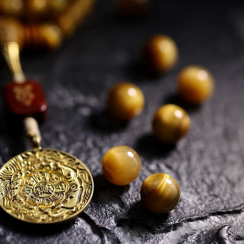 108 Bead Tiger Eye Protection Mala Bracelet 6mm or 8mm - Image 10