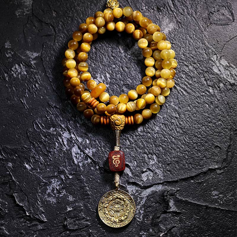 108 Bead Tiger Eye Protection Mala Bracelet 6mm or 8mm - Image 12