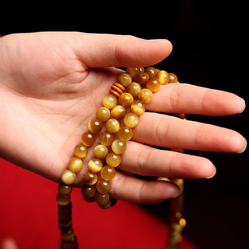 108 Bead Tiger Eye Protection Mala Bracelet 6mm or 8mm - Image 16