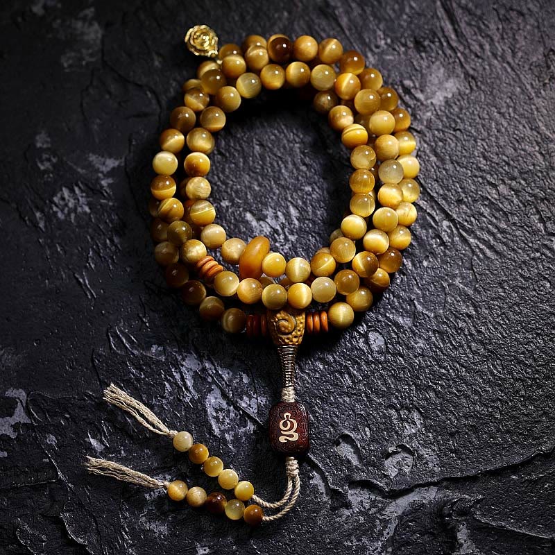 108 Bead Tiger Eye Protection Mala Bracelet 6mm or 8mm - Image 17