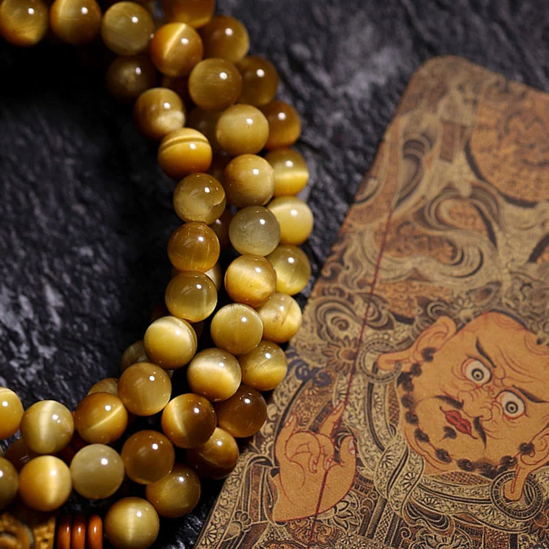 108 Bead Tiger Eye Protection Mala Bracelet 6mm or 8mm - Image 20