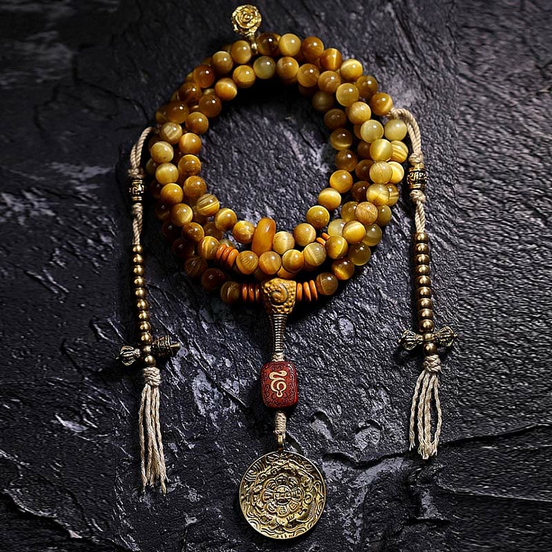 108 Bead Tiger Eye Protection Mala Bracelet 6mm or 8mm - Image 23