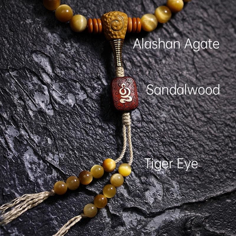 108 Bead Tiger Eye Protection Mala Bracelet 6mm or 8mm - Image 5