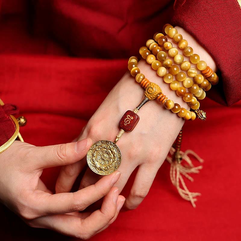108 Bead Tiger Eye Protection Mala Bracelet 6mm or 8mm - Image 8