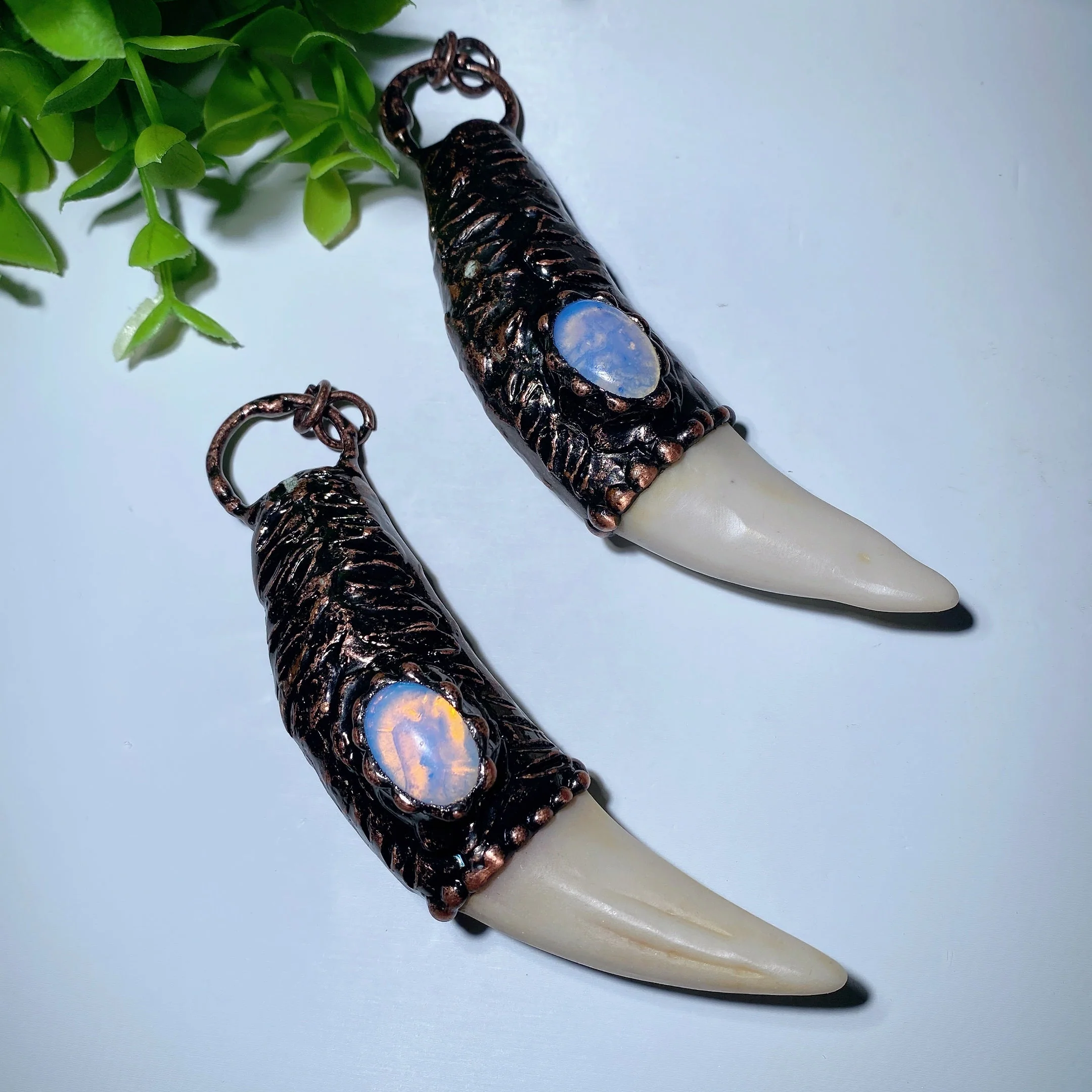 4.3 inch Tiger Tooth Opalite Pendant for Healing - Image 4