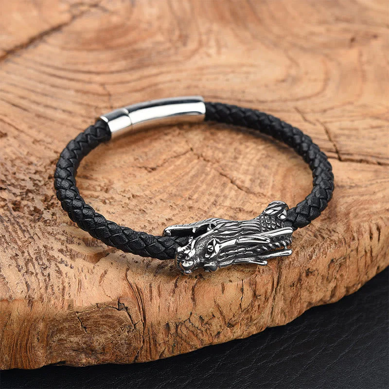 Titanium Steel Dragon Strength Bracelet 21cm