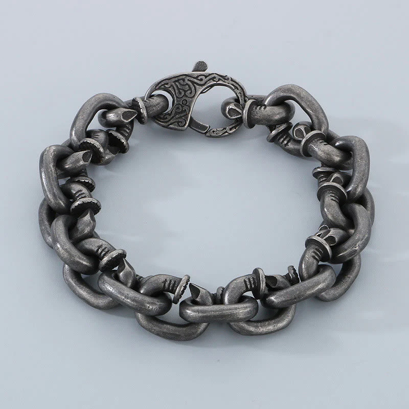 Square Rivets Titanium Steel Spiritual Bracelet for Balance