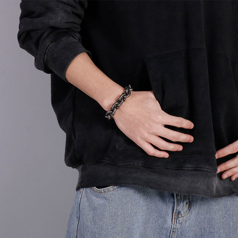 Square Rivets Titanium Steel Spiritual Bracelet for Balance - Image 10