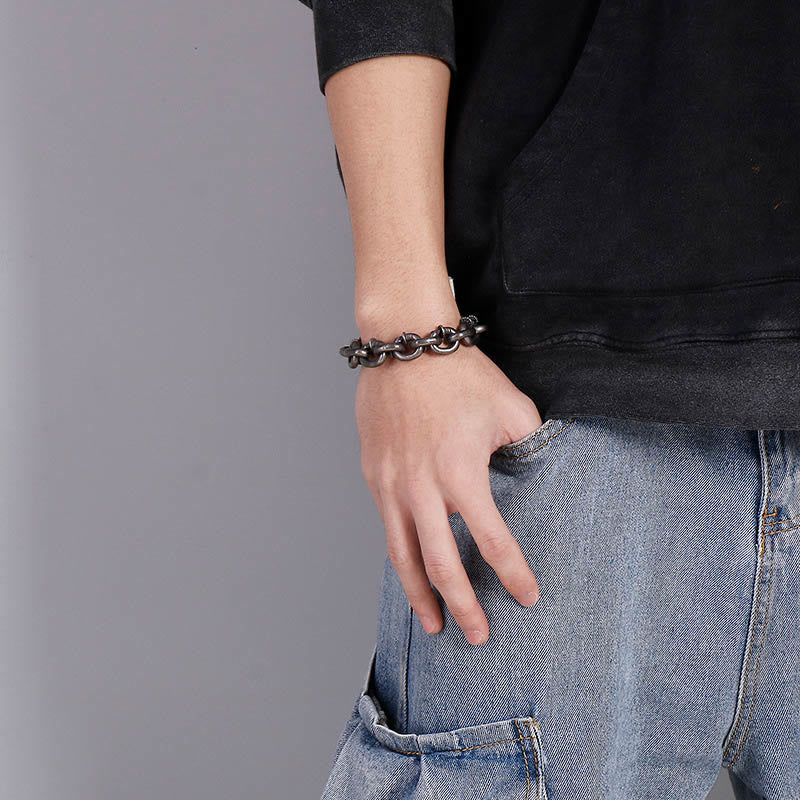 Square Rivets Titanium Steel Spiritual Bracelet for Balance - Image 11