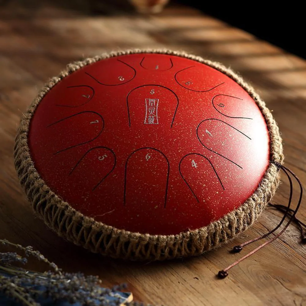 13-Inch Titanium Steel Tongue Drum, 11 Notes in C Key - Image 3