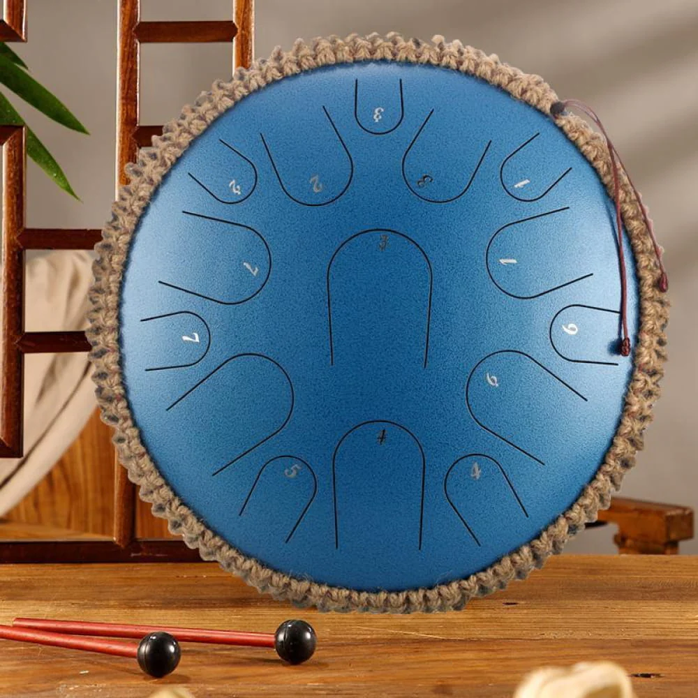 14" Titanium Steel Tongue Drum, 15 Notes in D & C Major - Image 10