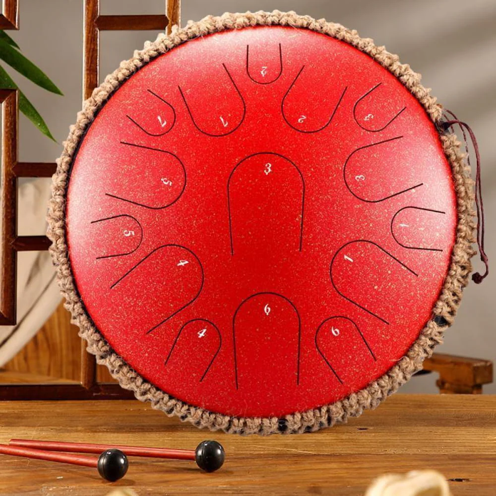 14" Titanium Steel Tongue Drum, 15 Notes in D & C Major - Image 6