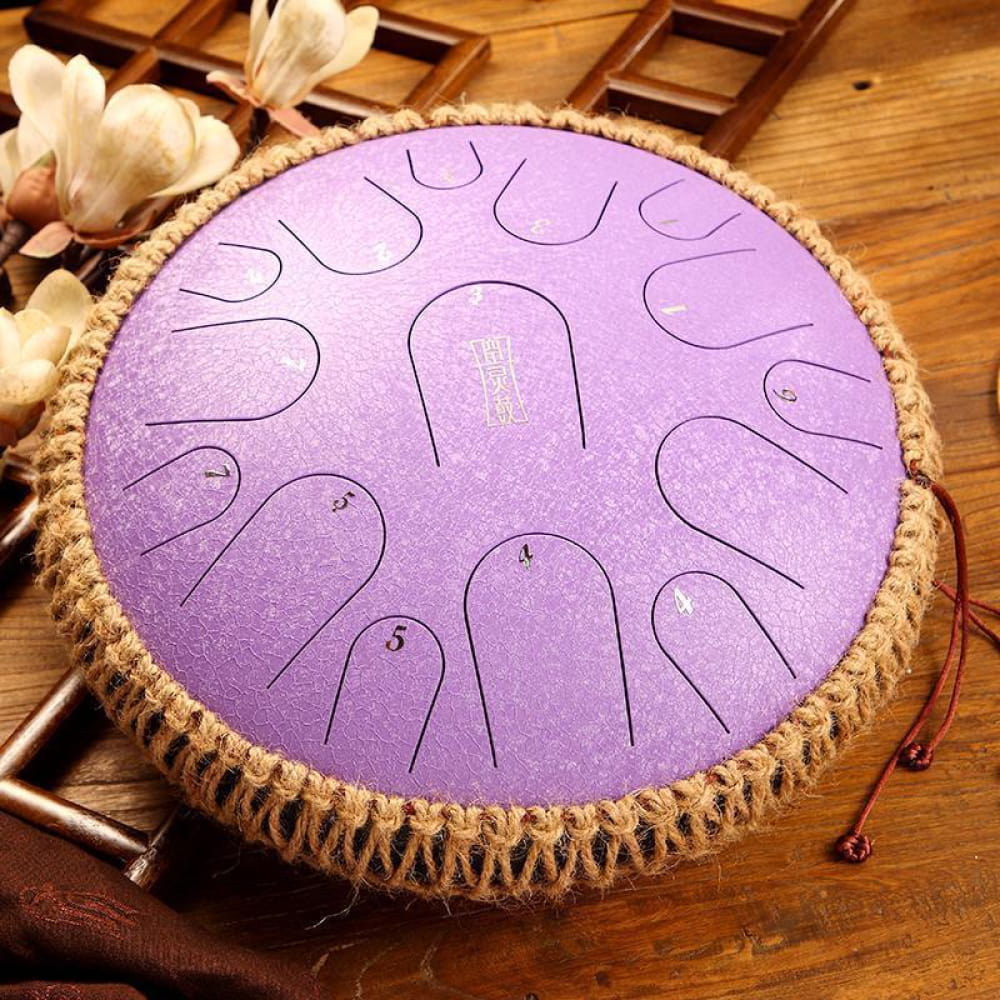 14" Titanium Steel Tongue Drum, 15 Notes in D & C Major - Image 9