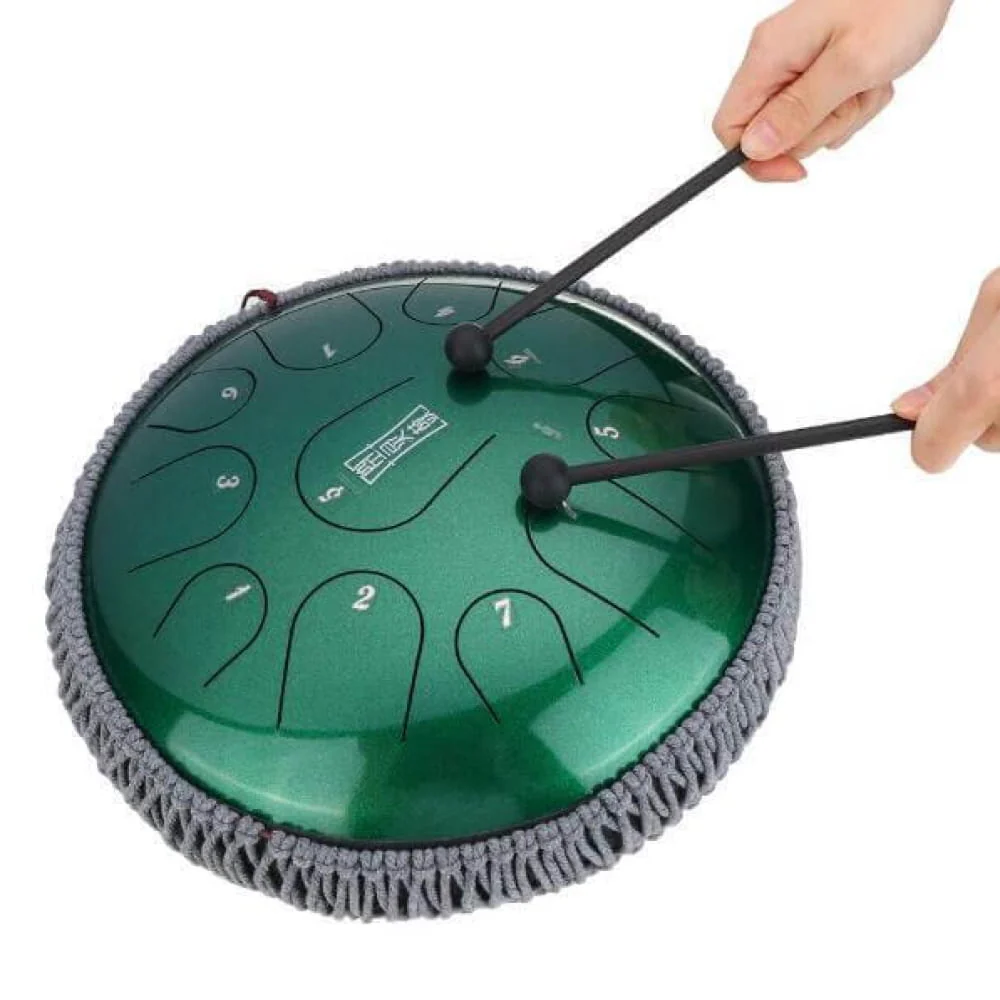 14 Inch Titanium Steel Tongue Drum, C Major 11 Note for Meditation - Image 13