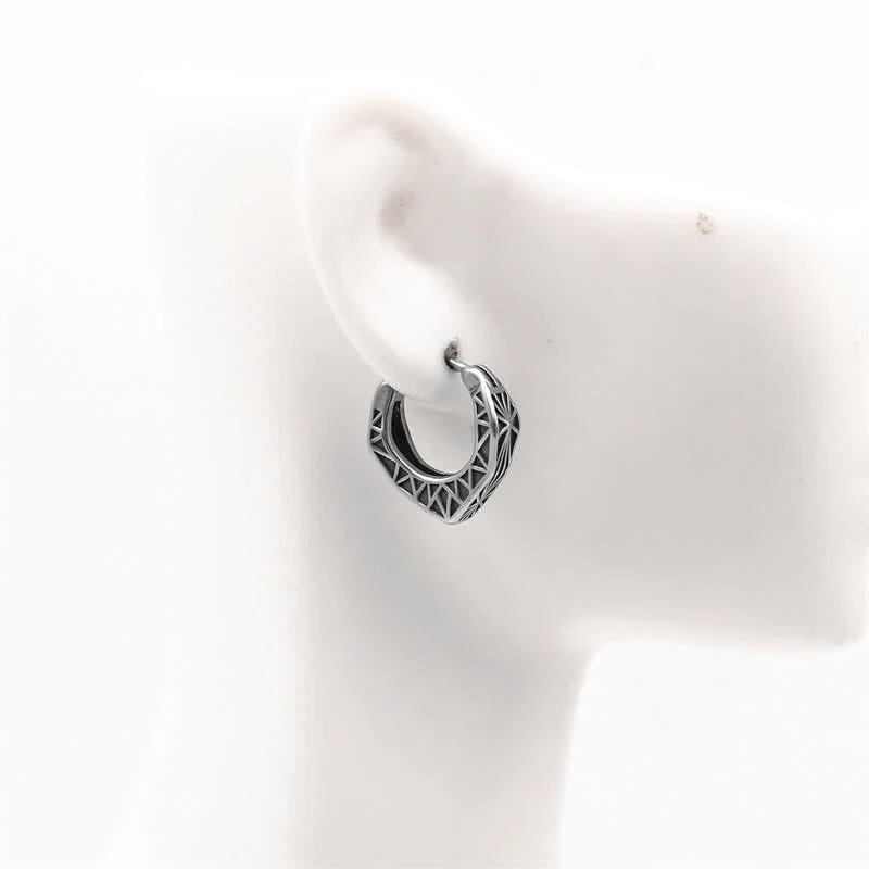 Titanium Steel Viking Hoop Balance Earrings - Image 4