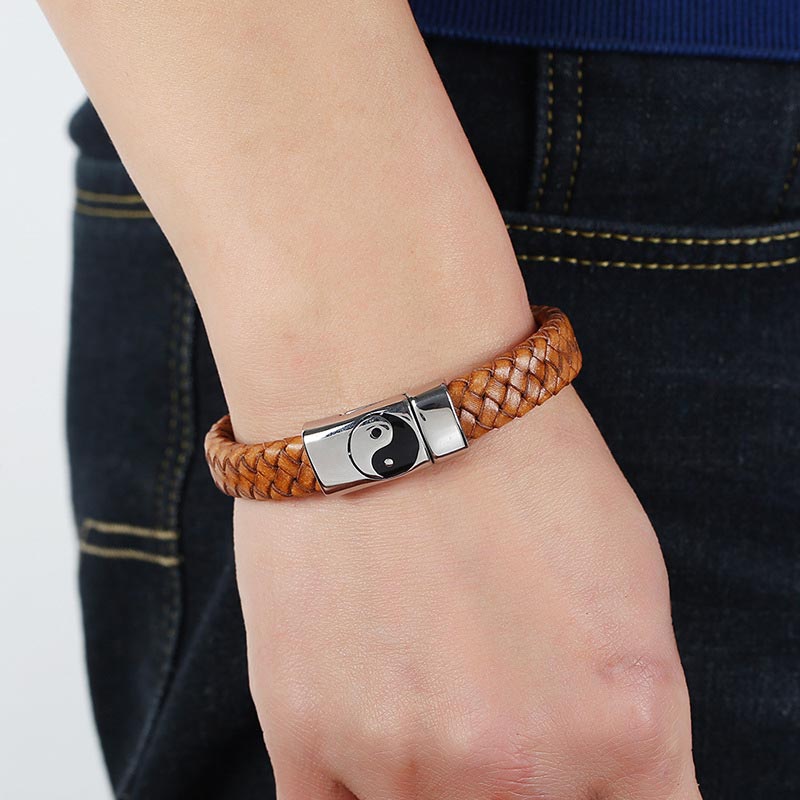 Unisex Titanium Steel Yin Yang Bracelet for Balance 22.5cm - Image 10