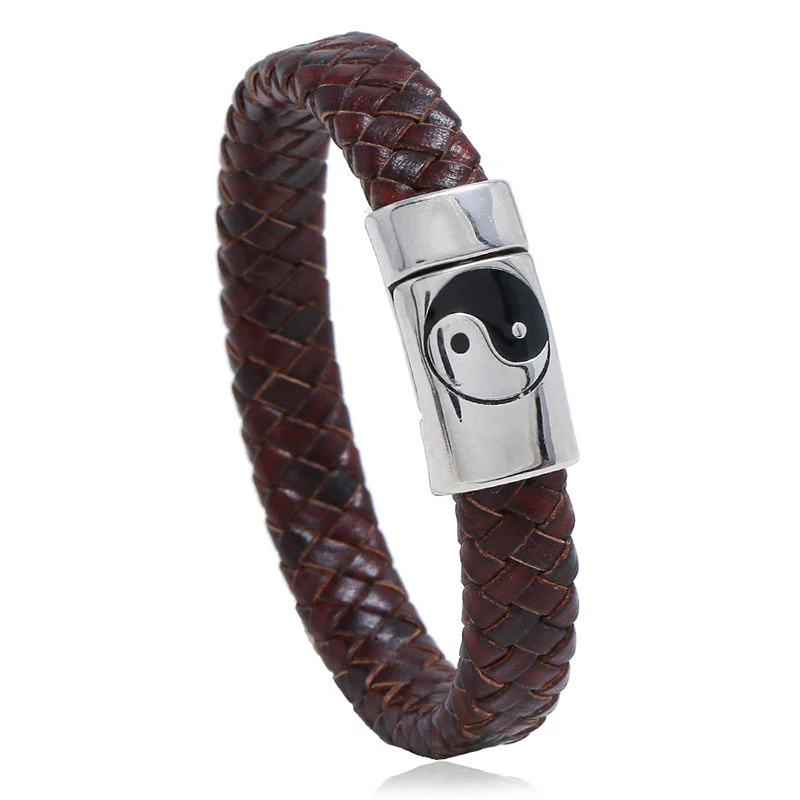 Unisex Titanium Steel Yin Yang Bracelet for Balance 22.5cm - Image 3