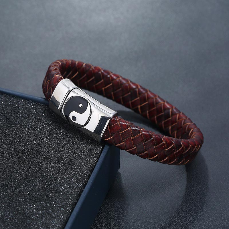 Unisex Titanium Steel Yin Yang Bracelet for Balance 22.5cm - Image 4