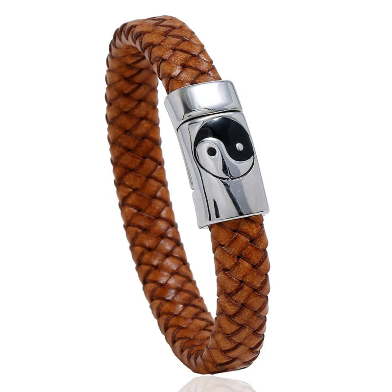 Unisex Titanium Steel Yin Yang Bracelet for Balance 22.5cm - Image 7
