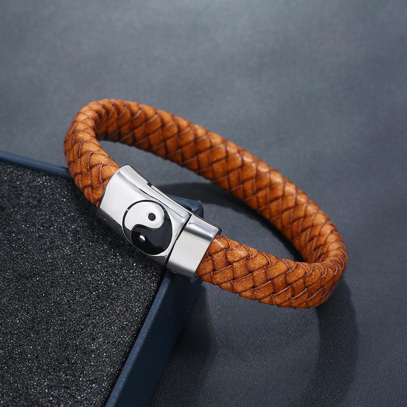 Unisex Titanium Steel Yin Yang Bracelet for Balance 22.5cm - Image 8
