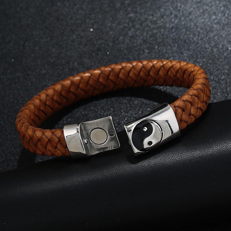 Unisex Titanium Steel Yin Yang Bracelet for Balance 22.5cm - Image 9