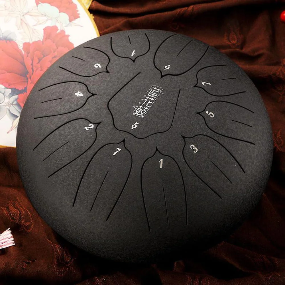 12'' Carbon Steel Tongue Drum, 11-Tone C Key - 12 Inch Drum - Image 4