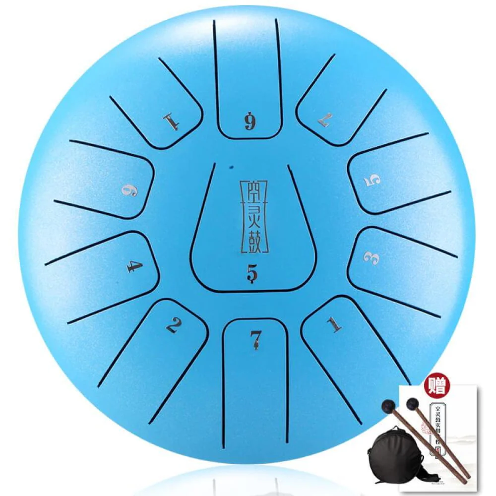 8" Square Steel Tongue Drum, 11 Notes in F Key