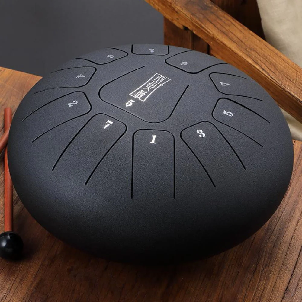 8" Square Steel Tongue Drum, 11 Notes in F Key - Image 15