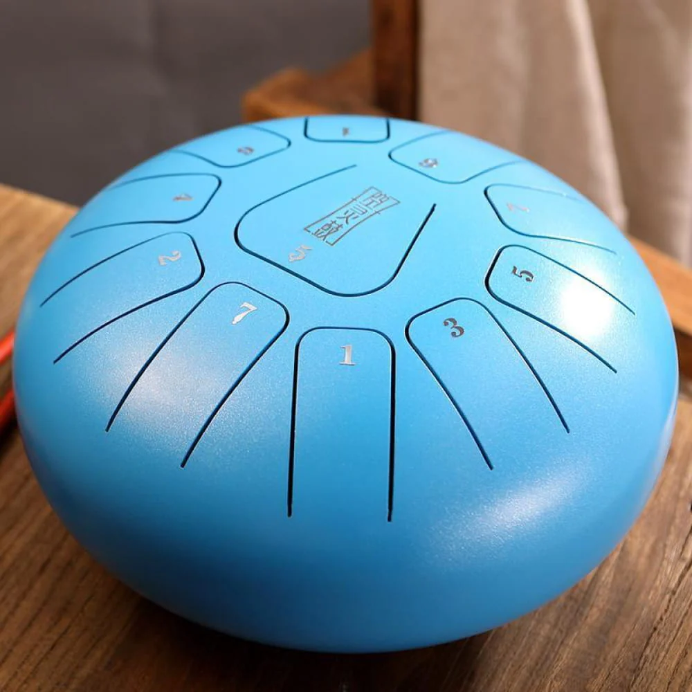 8" Square Steel Tongue Drum, 11 Notes in F Key - Image 2