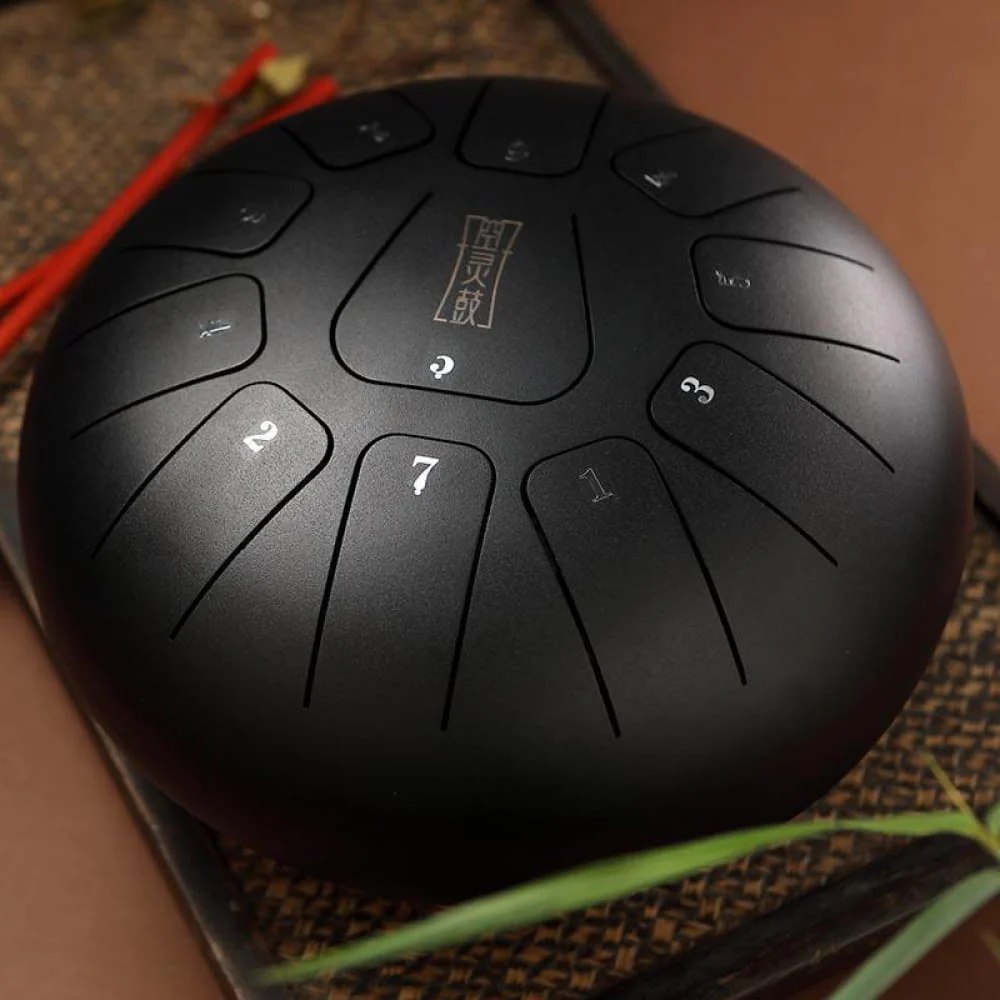 8" Square Steel Tongue Drum, 11 Notes in F Key - Image 4