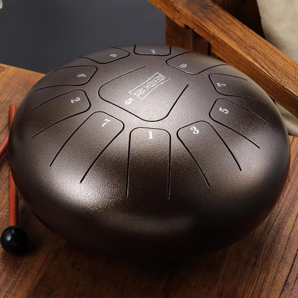 8" Square Steel Tongue Drum, 11 Notes in F Key - Image 7
