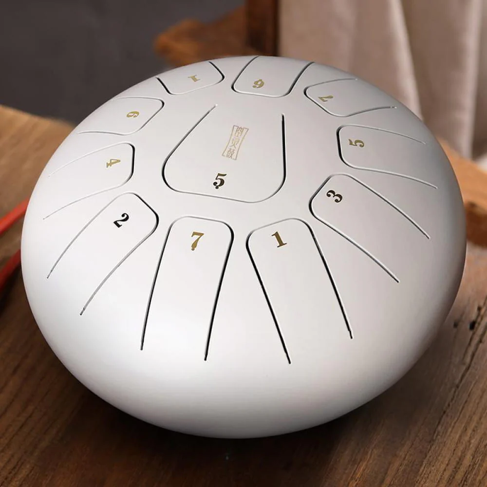 8" Square Steel Tongue Drum, 11 Notes in F Key - Image 9