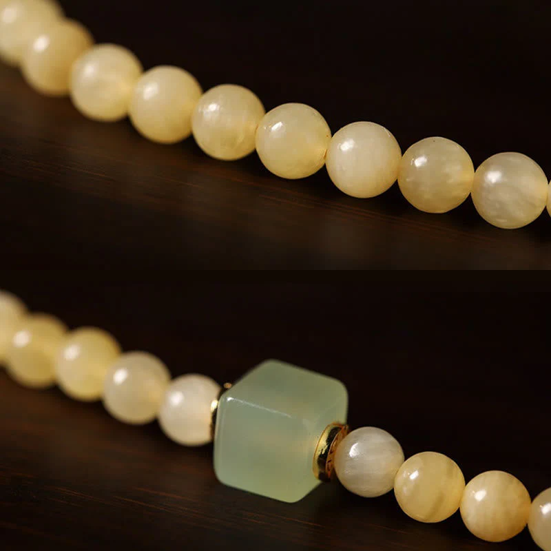 6mm Topaz Jade Cube Double Circle Wealth Bracelet - Image 4